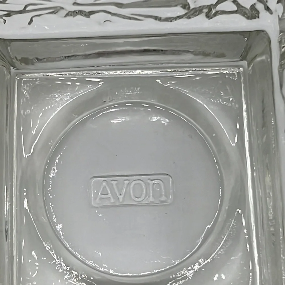 AVON CLEAR GLASS CANDLE HOLDER